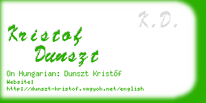 kristof dunszt business card
