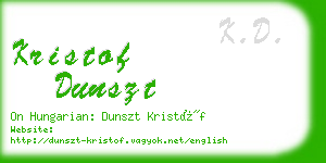 kristof dunszt business card